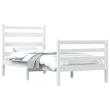 Bed Frame without Mattress Solid Wood Pine 100x200 cm White 3103704