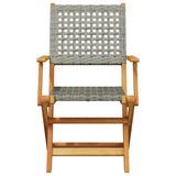 3 Piece Bistro Set Grey Poly Rattan and Solid Wood 3281875
