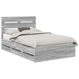 Bed Frame with Drawer Grey Sonoma 120 x 200 cm Engineer Wood 3411847