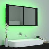 LED Bathroom Mirror Cabinet Black 90x12x45 cm Acrylic 804973