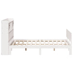 ZNTS Bookcase Bed without Mattress White 200x200cm Solid Wood Pine 3322701