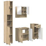 Bathroom Furniture Set 4 pcs Sonoma Oak Engineered wood & Metal 3392975