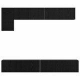 TV Cabinet Set Wall-mounted 5 pcs Black Oak Engineered Wood 3393385