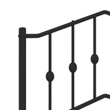Metal Bed Frame without Mattress with Headboard Black 120x200cm 373787