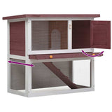 Outdoor Rabbit Hutch 1 Door Brown Wood 170832