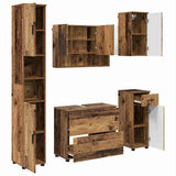 Bathroom Furniture Set 5 pcs Old Wood Engineered Wood and Metal 3393081