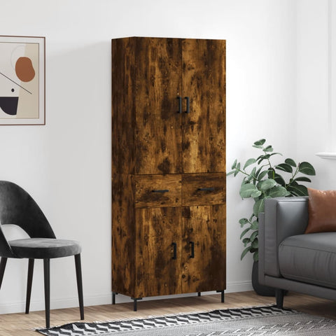 Highboard Smoked Oak 69.5x34x180 cm Engineered Wood 3198150