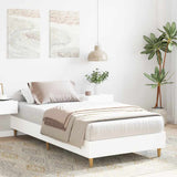 Bed Frame No Mattress White 75x190 cm Small Single Engineered Wood 861093