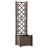 Garden Planter with Trellis 43x43x142 cm PP Mocha 313980