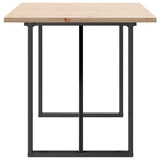 Dining Table O-Frame 140x80x75.5 cm Solid Wood Pine and Steel 3282742
