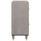 Sideboard Grey and Gold 60 x 33 x 75 cm Solid Mango Wood 4018798