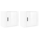 Wall-mounted Bedside Cabinets 2 pcs High Gloss White 50x30x47cm 816869