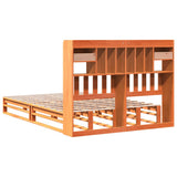 Bookcase Bed without Mattress Wax Brown 140x200 cm Solid Wood Pine 3323961