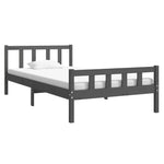 Bed Frame without Mattress Grey Solid Wood 100x200 cm 810671