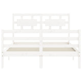 Bed Frame without Mattress White 120x200 cm Solid Wood 3194437