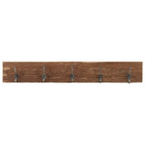 321950 Hall Hanger with 5 Hooks 100x2,5x15 cm Solid Reclaimed Wood