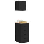 ZNTS Garage Cabinets 2 pcs Black Engineered Wood 3328324