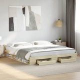 Bed Frame with Drawers without Mattress Sonoma Oak 200x200 cm 3280722