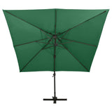 Cantilever Garden Parasol Green Polyester Large Tiltable 312370