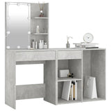 LED Dressing Table with Cabinet Concrete Grey Engineered Wood 3082021