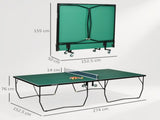 9FT Folding Tennis Table, with 8 Wheels, for Indoor Use, Green T3398P425042