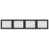 Dog Gate with Stands 4 pcs Black Oak 100 x 80 cm 892061