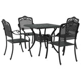 Garden Table Set 5 pcs Black Cast Aluminium 3334745