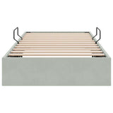 Storage Bed with Mattress Light Grey 100 x 203 cm Velvet 3370132