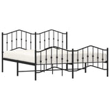 Metal Bed Frame without Mattress with Footboard Black 183x213cm 373812