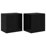 TV Wall Cabinets 2 pcs Black Oak 40.5x30x40cm Engineered Wood 882938
