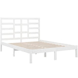Bed Frame without Mattress White Solid Wood 140x190 cm 3105776