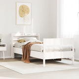 Bed Frame without Mattress White 100x200 cm Solid Wood Pine 3306934