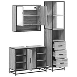 ZNTS 3 Piece Bathroom Furniture Set Grey Sonoma Engineered Wood 3301183