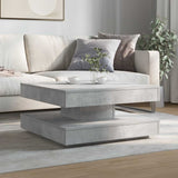 Coffee Table 360-Degree Rotatable Concrete Grey 70x70x34.5 cm 858482