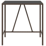 ZNTS Bar Table with Glass Top Brown 110x70x110 cm Poly Rattan 362587