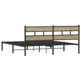 Metal Bed Frame without Mattress Sonoma Oak 200x200 cm 4017109