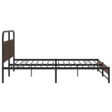 Metal Bed Frame without Mattress Brown Oak 183x213 cm 3318705