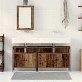 Bathroom Vanity Units with Shelf 3 pcs Brown Engineered wood 3332550