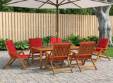 7-Piece Garden Dining Set 7 pcs Natural Solid Acacia Wood 3434624