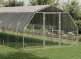 Chicken Run with Roof 2.5x10x2.25 m Galvanised Steel 3328524