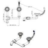 Kitchen Sink Double Basin Granite 86 x 51 x 30 cm Graphite 42053751