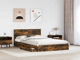 Storage Bed with Drawer Smoked Oak 120 x 190 cm Engineered Wood 3408477