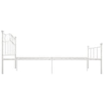 ZNTS 284518 Bed Frame without Mattress White Metal 120x200 cm