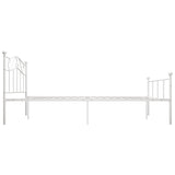 284519 Bed Frame without Mattress White Metal 140x200 cm