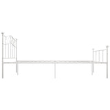 Bed Frame White Metal Double Durable Bed Frame Rectangular 284519