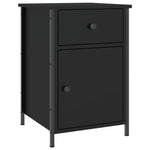 ZNTS Bedside Cabinet Black 40x42x60 cm Engineered Wood 825903