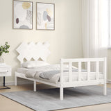 Bed Frame without Mattress White 90x200 cm Solid Wood Pine 3193452
