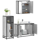 3 Piece Bathroom Furniture Set Grey Sonoma Engineered Wood 3300953