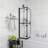 Folding Shower Enclosure ESG 80x140 cm Black 150818