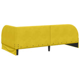 Corner Bed Frame with Headboard Yellow 90 cm x 200 cm Velvet 42016652